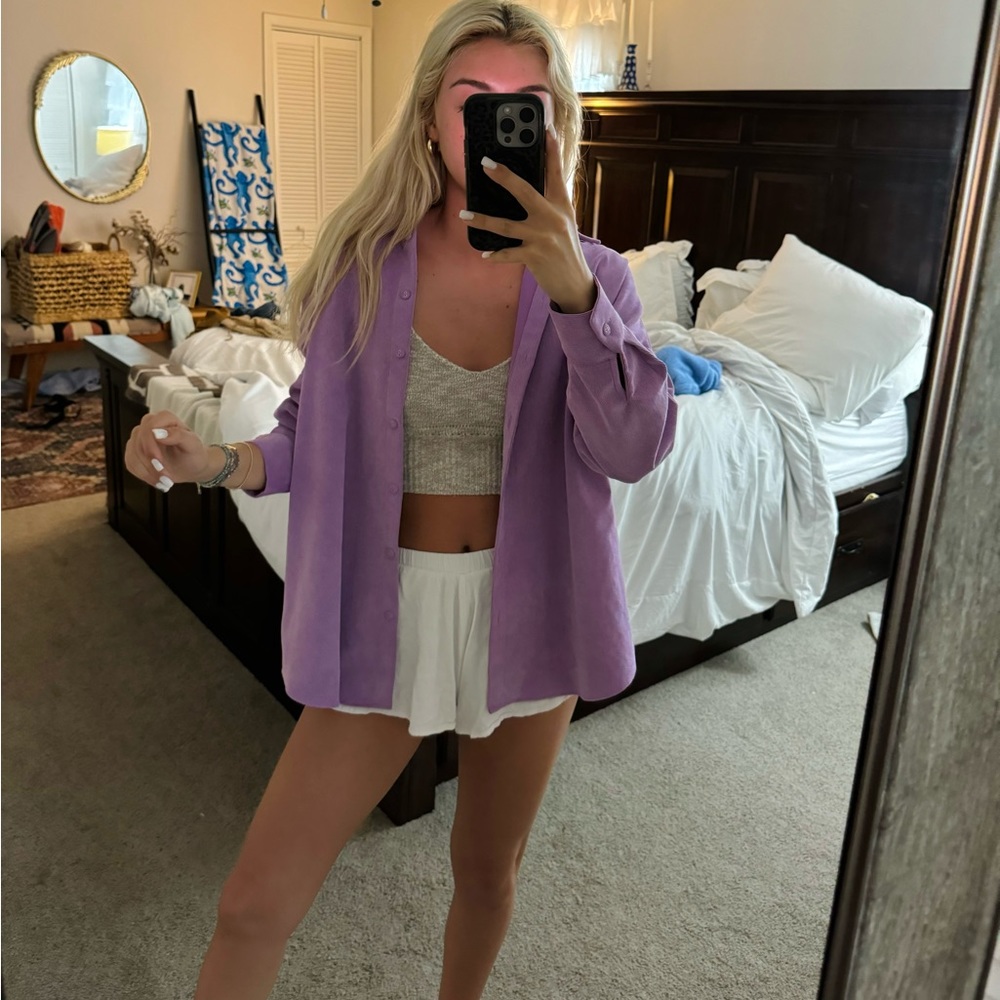 Zara Purple Button top